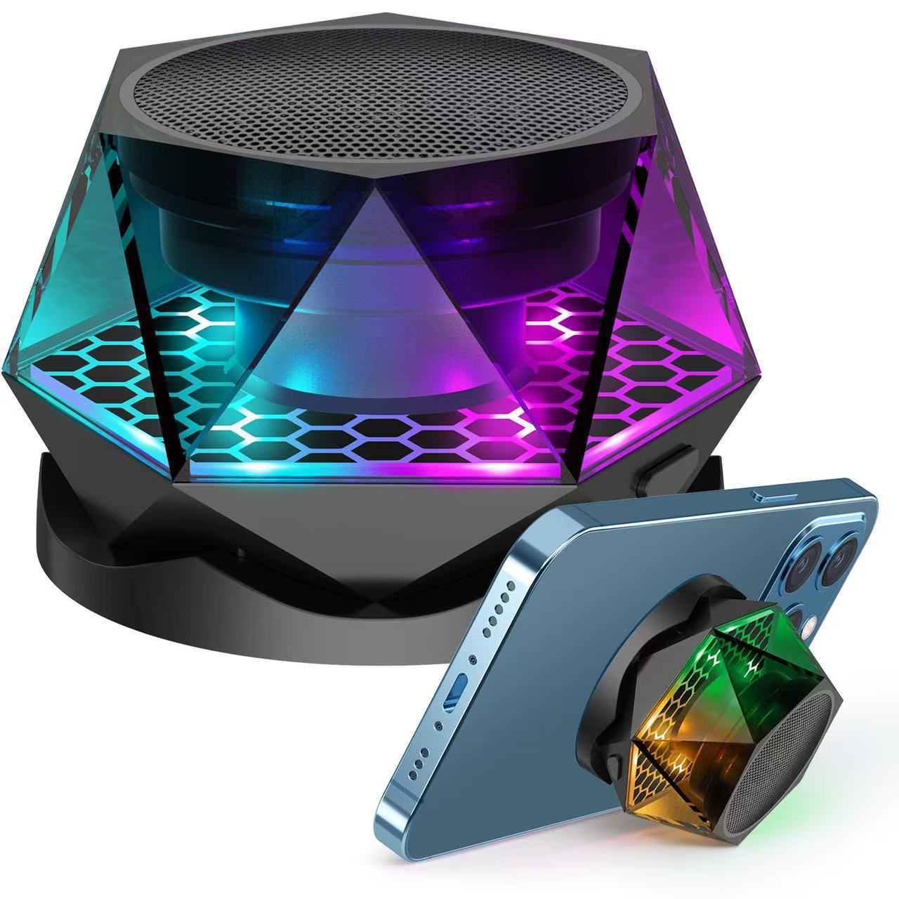 2026 New Model Creative Magnetic G300 Wireless Adhesive Bluetooth Speaker for Home Use, Outdoor and Car Applications with Colorful Lighting Effects