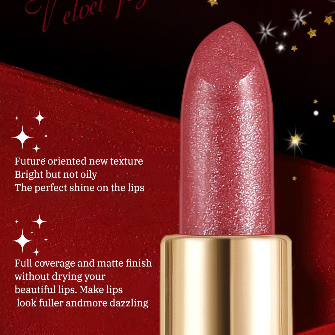 Metallic shimmering color lipstick - non-drying lipstick - water-resistant and moisturizing lip balm lipstick view 4
