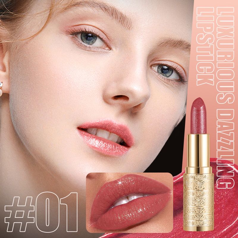 Metallic shimmering color lipstick - non-drying lipstick - water-resistant and moisturizing lip balm lipstick view 8