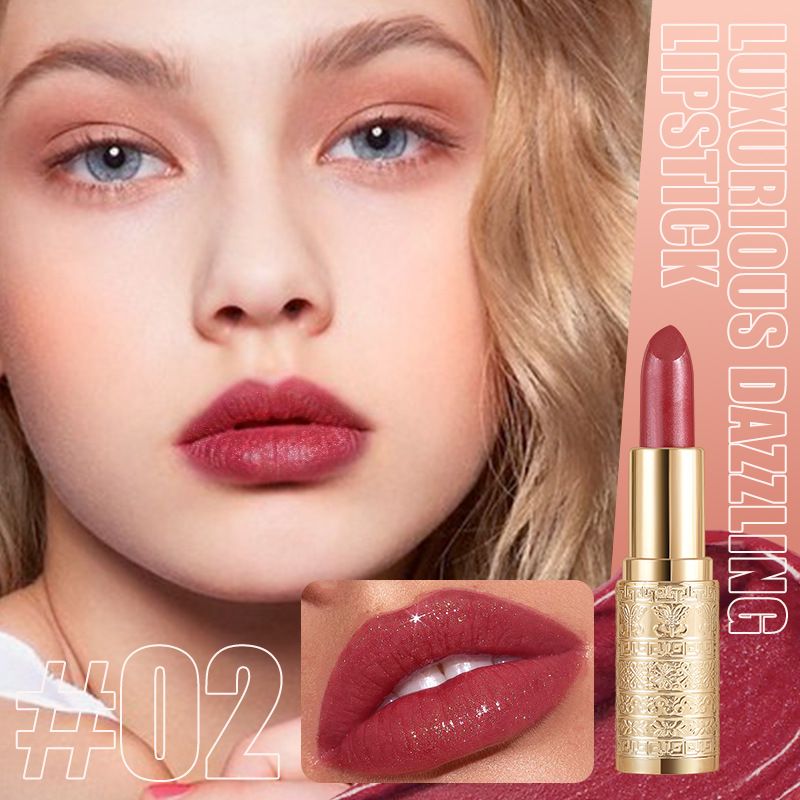 Metallic shimmering color lipstick - non-drying lipstick - water-resistant and moisturizing lip balm lipstick view 9