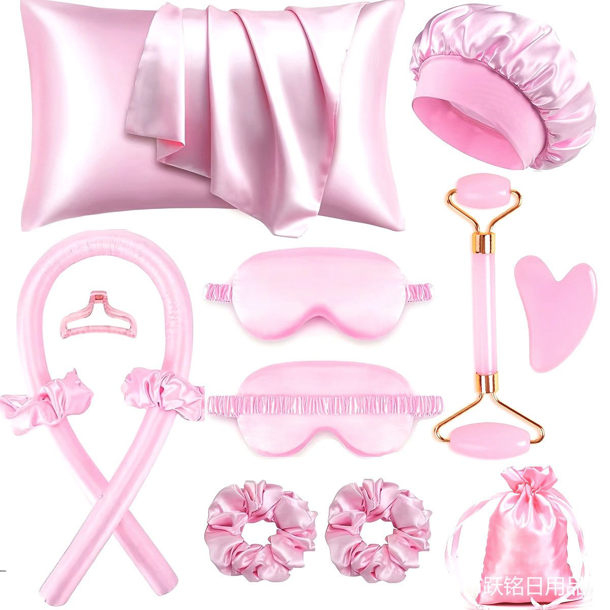 Sponge Curly Hair Stylers - Home Use Synthetic Silk Curling Tools - Sleeping Hat, Eyeshade Set for girl