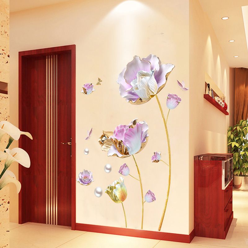 3D three-dimensional wall stickers for entrance decoration, wall stickers for living room walls, warm wallpaper designs, decorative stickers for walls