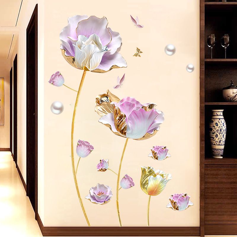3D three-dimensional wall stickers for entrance decoration, wall stickers for living room walls, warm wallpaper designs, decorative stickers for walls