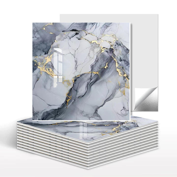 10pcs Tile-shaped wall stickers with built-in adhesive, water-resistant and moisture-proof, suitable for wall decoration in living rooms and bedrooms 30*30cm