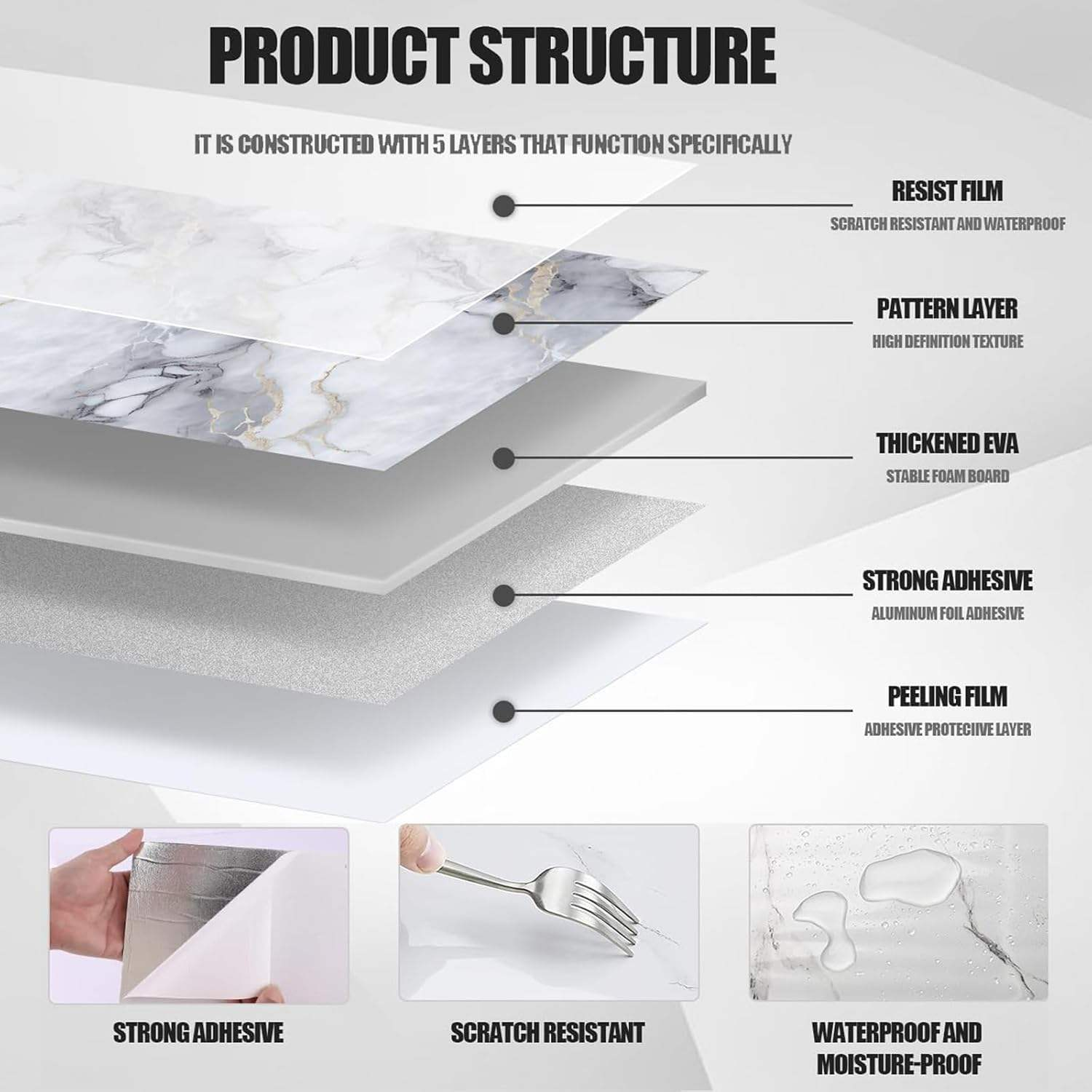 10pcs Tile-shaped wall stickers with built-in adhesive, water-resistant and moisture-proof, suitable for wall decoration in living rooms and bedrooms 30*30cm