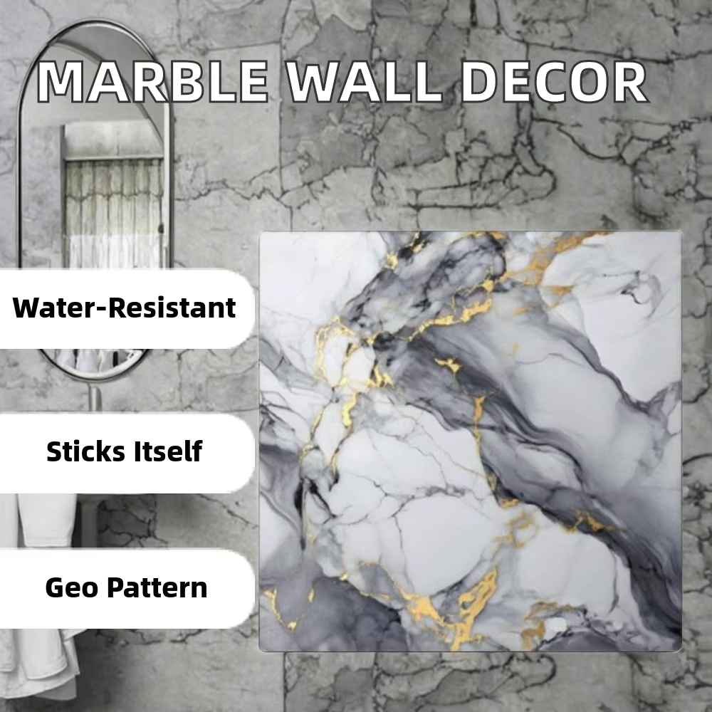 10pcs Tile-shaped wall stickers with built-in adhesive, water-resistant and moisture-proof, suitable for wall decoration in living rooms and bedrooms 30*30cm