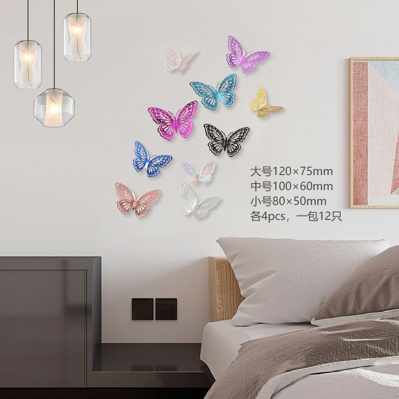 12Pcs/lot 3D Butterfly Mirror Wall Sticker Decal Wall Art Removable Wedding Decoration Kids Room Decoration Sticker