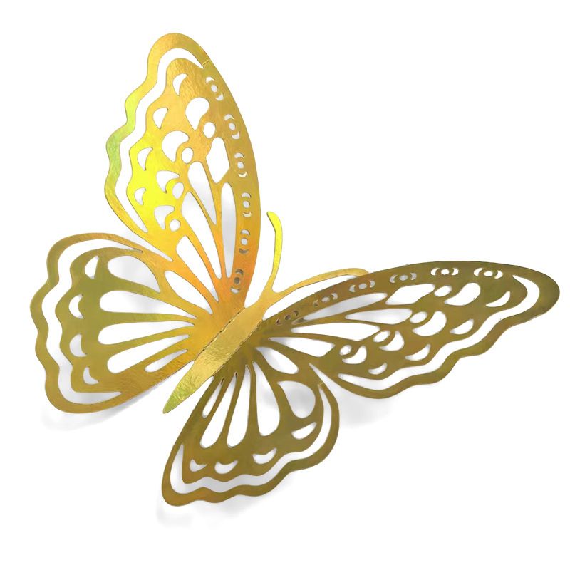 12Pcs/lot 3D Butterfly Mirror Wall Sticker Decal Wall Art Removable Wedding Decoration Kids Room Decoration Sticker