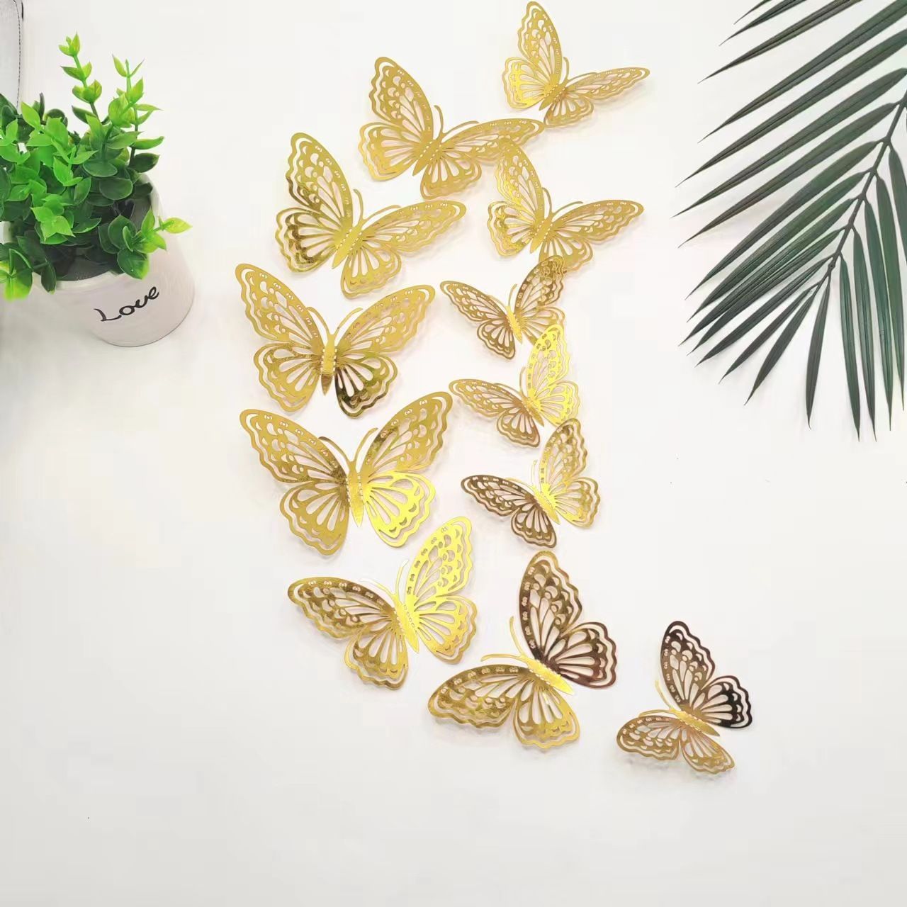 12Pcs/lot 3D Butterfly Mirror Wall Sticker Decal Wall Art Removable Wedding Decoration Kids Room Decoration Sticker