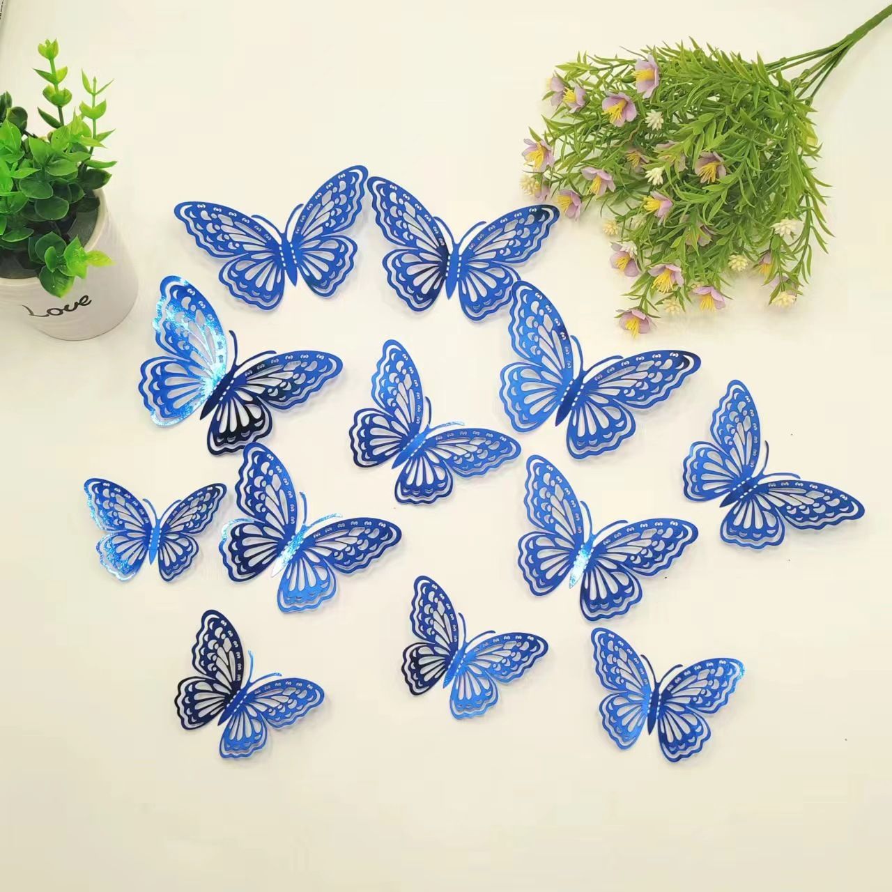 12Pcs/lot 3D Butterfly Mirror Wall Sticker Decal Wall Art Removable Wedding Decoration Kids Room Decoration Sticker