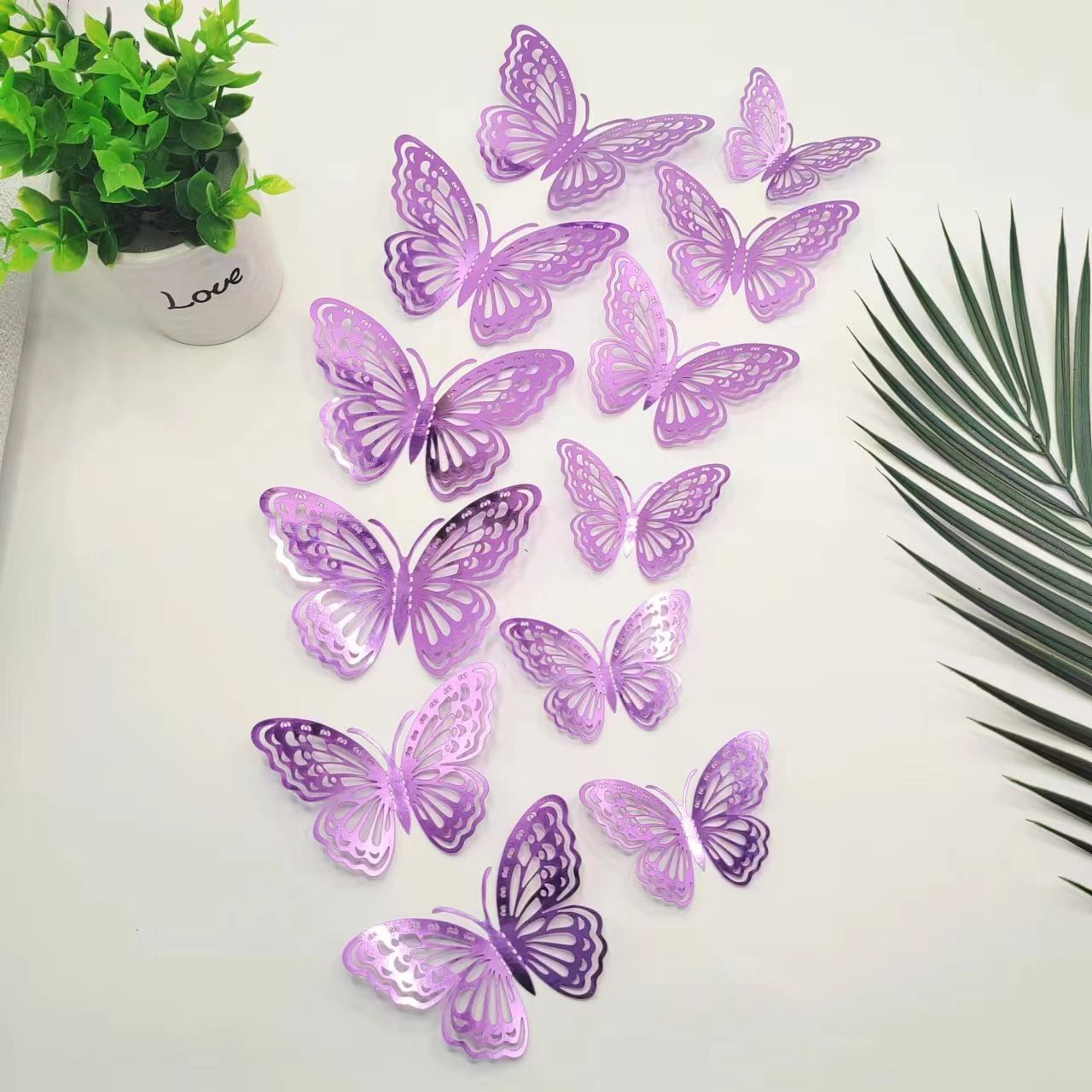 12Pcs/lot 3D Butterfly Mirror Wall Sticker Decal Wall Art Removable Wedding Decoration Kids Room Decoration Sticker