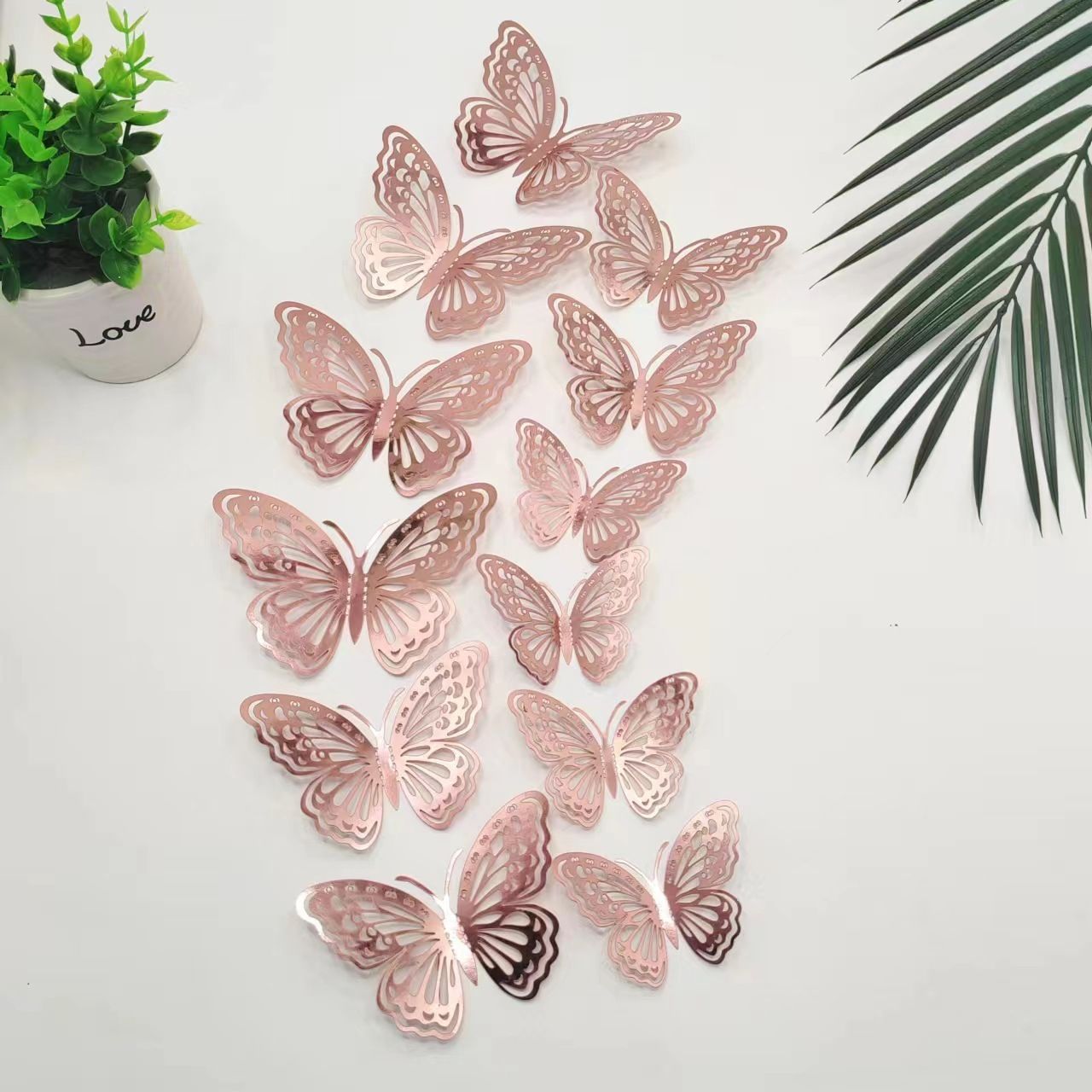 12Pcs/lot 3D Butterfly Mirror Wall Sticker Decal Wall Art Removable Wedding Decoration Kids Room Decoration Sticker