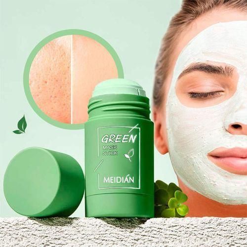 Solid facial mask stick - Deep cleansing and moisturizing mask . Pore-contracting green tea mask stick