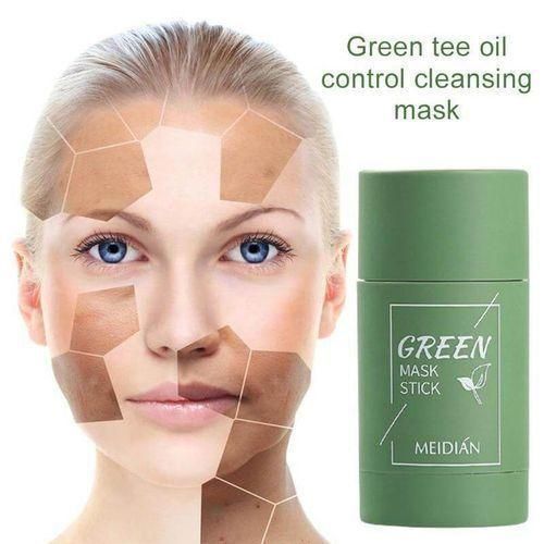 Solid facial mask stick - Deep cleansing and moisturizing mask . Pore-contracting green tea mask stick