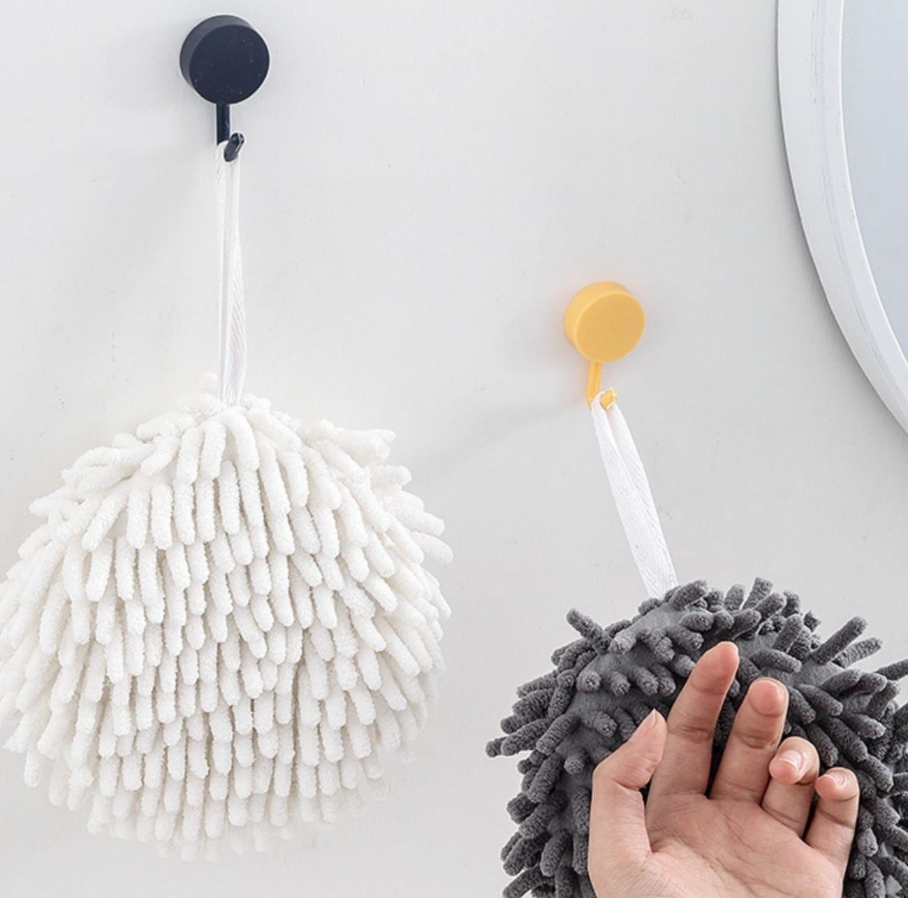 Plain woolen hand towel, thick Nordic wall-mounted cleaning cloth for kitchen furniture, water-absorbing hand towel