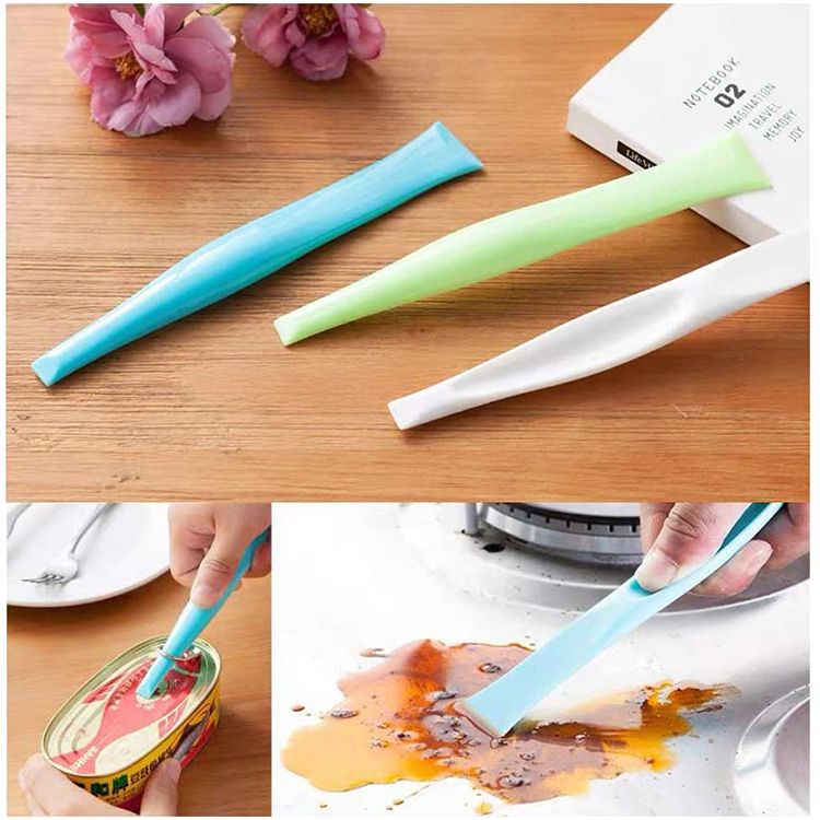 Cleaning Scraper Tool Kitchen Plastic Scraper Multipurpose Stiff Grill Scraper Scratch Free Cleaning Tool Can Opener Sticker Scraper Label Remover Gum Scraper Bottle Opener