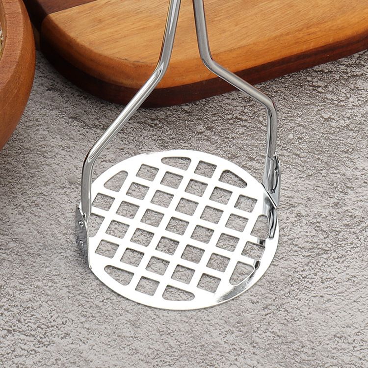 Potato Masher Stainless Steel Hand Plate Food Masher Kitchen Tool for Avocado, Bean, Vegetable Black