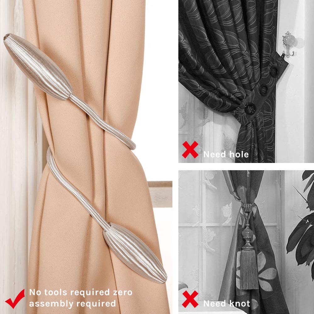 2pcs /  Pair Curtain Tiebacks Clips Creative Window Drape Twist Tie Backs European Style Custom Made Curtain Holders Decorative Draperies Holdbacks