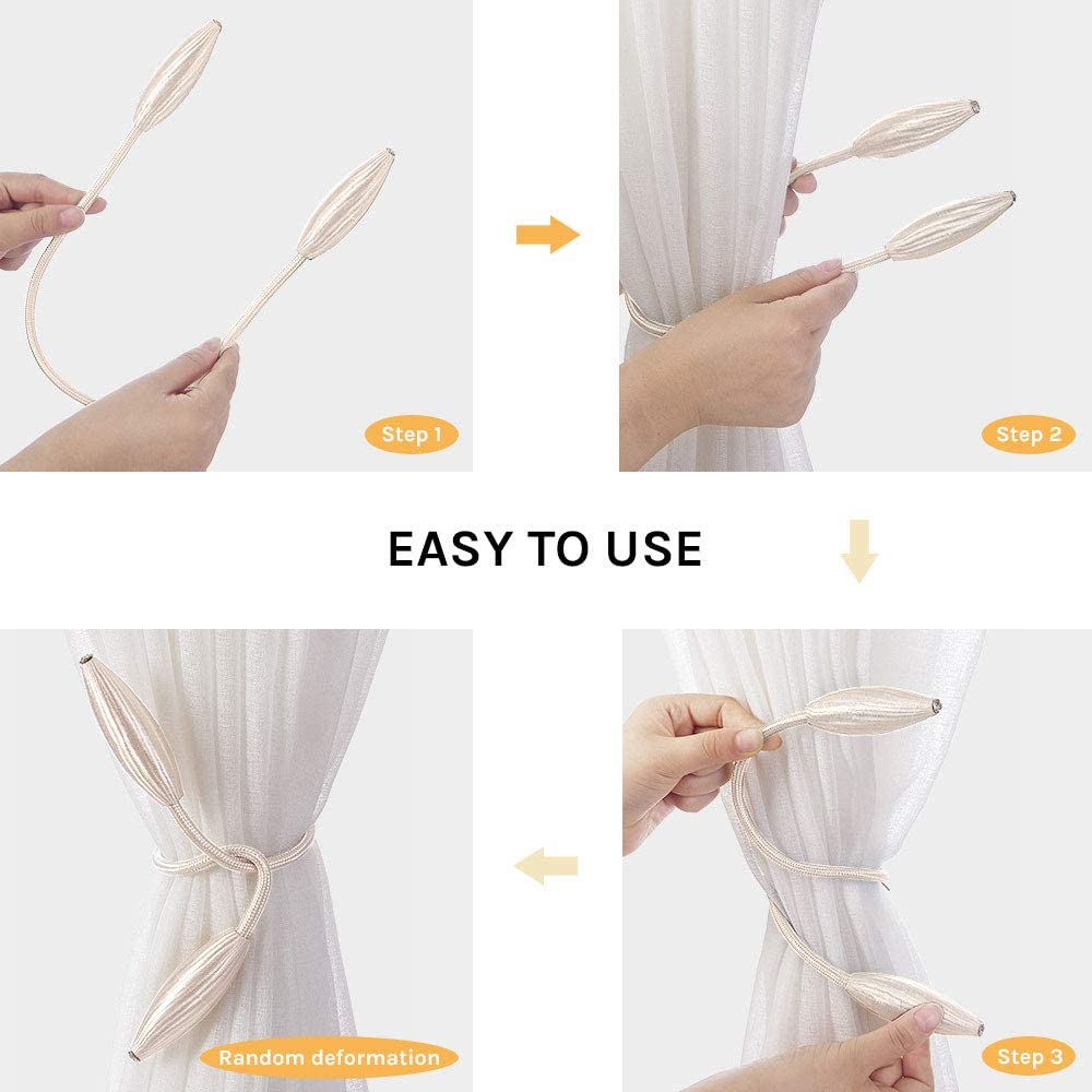 2pcs /  Pair Curtain Tiebacks Clips Creative Window Drape Twist Tie Backs European Style Custom Made Curtain Holders Decorative Draperies Holdbacks
