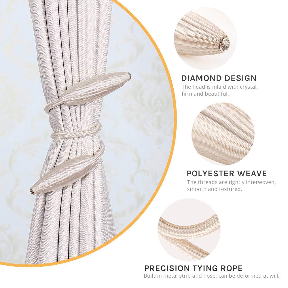 2pcs /  Pair Curtain Tiebacks Clips Creative Window Drape Twist Tie Backs European Style Custom Made Curtain Holders Decorative Draperies Holdbacks