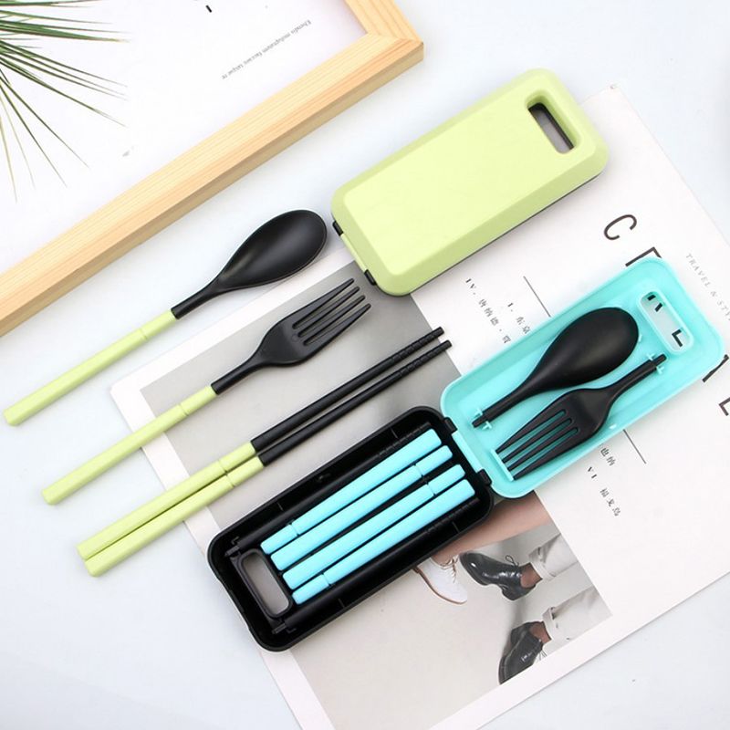 Foldable chopstick set - Portable and easy to carry. Extendable spoon. Miniature travel and tourism supplies. Outdoor tableware.