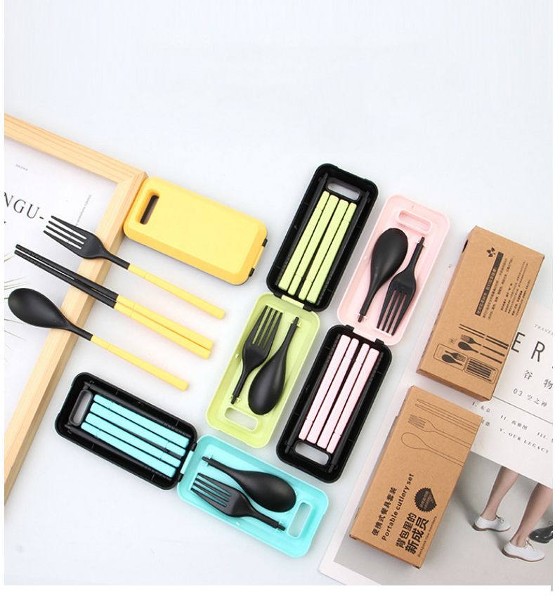 Foldable chopstick set - Portable and easy to carry. Extendable spoon. Miniature travel and tourism supplies. Outdoor tableware.
