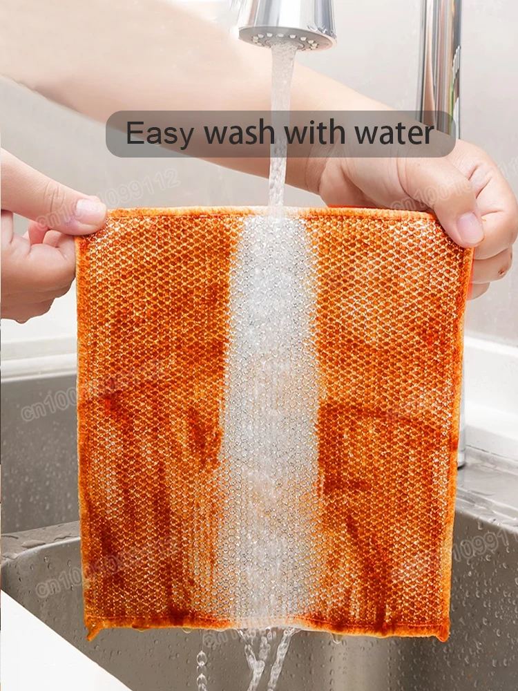Magic Cleaning Cloth Kitchen Dishwashing Towel Metal Steel Wire Cleaning Rag for Dish Pot Cleaning Tools