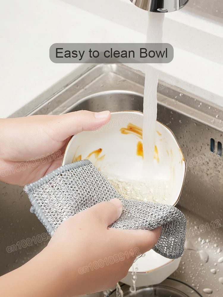 Magic Cleaning Cloth Kitchen Dishwashing Towel Metal Steel Wire Cleaning Rag for Dish Pot Cleaning Tools