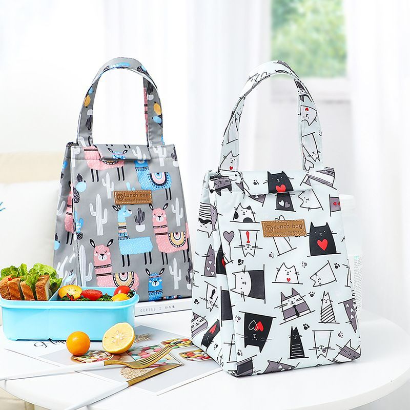 Insulated Waterproof Storage Bag Lunch Box Thermal Breakfast Organizer Student Thickened Cute Lunch Bag Portable Lunchbox Bag