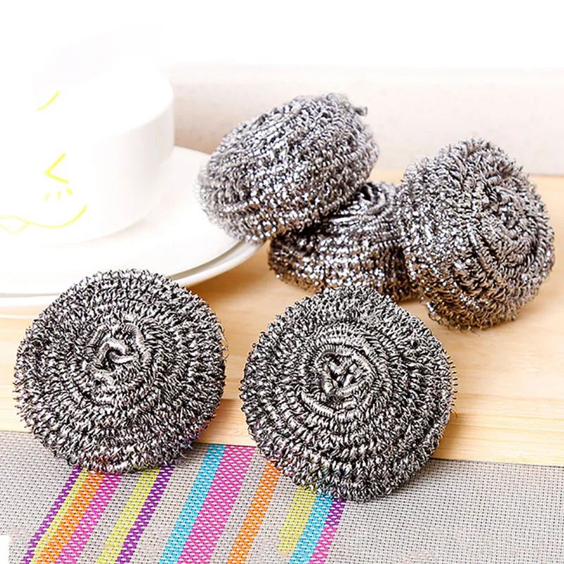 Stainless Steel Cleaning Ball Brushes Household Cleaning Products Dishwashing Sponges with Wire Kitchen Tools