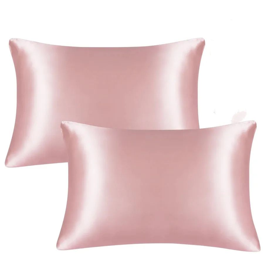Solid High-Quality Silky Satin Skin Care Pillowcase Hair Anti Pillow Case Queen King Full Size Pillow Cover