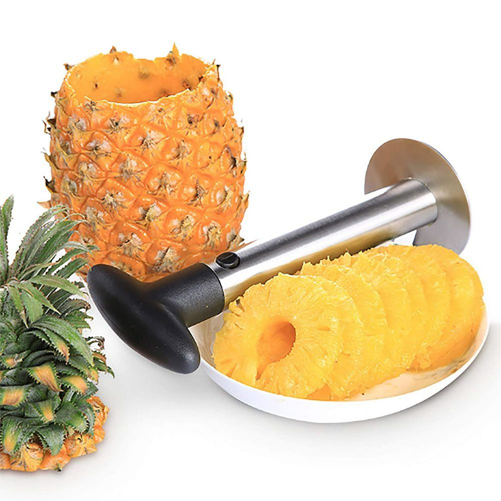 Stainless Steel Pineapple Core Remover Tool for Home & Kitchen with Sharp Blade for Diced Fruit Rings All in One Pineapple Tool Peeler Slicer cut pineapple quick and easy without a knife