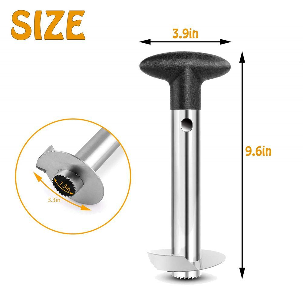 Stainless Steel Pineapple Core Remover Tool for Home & Kitchen with Sharp Blade for Diced Fruit Rings All in One Pineapple Tool Peeler Slicer cut pineapple quick and easy without a knife
