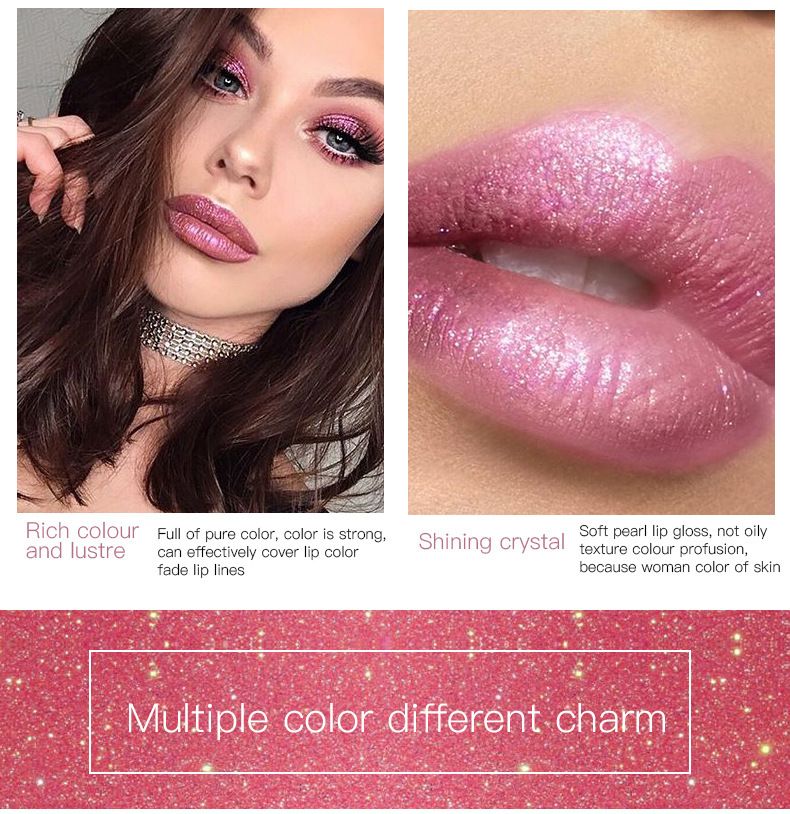 Matte metallic lip gloss, non-sticky lip tint, color-enhancing liquid lipstick, lip balm view 4