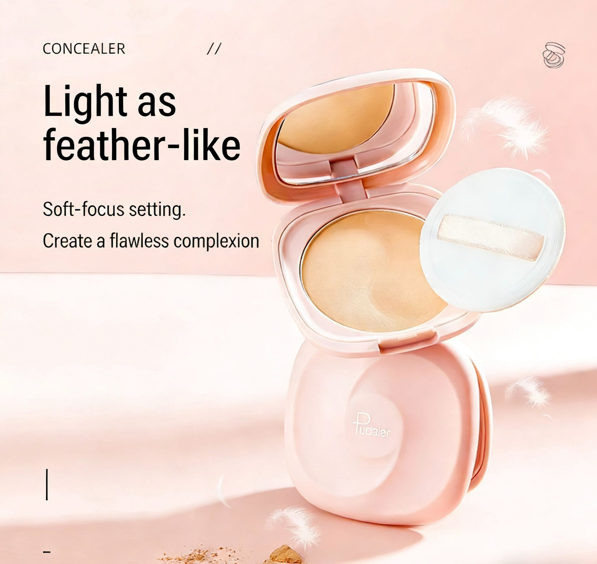 Pudaier Foundation Powder Setting Powder Loose Powder Waterproof Concealer Powder Stick Anti-Oil Powder Compact view 5