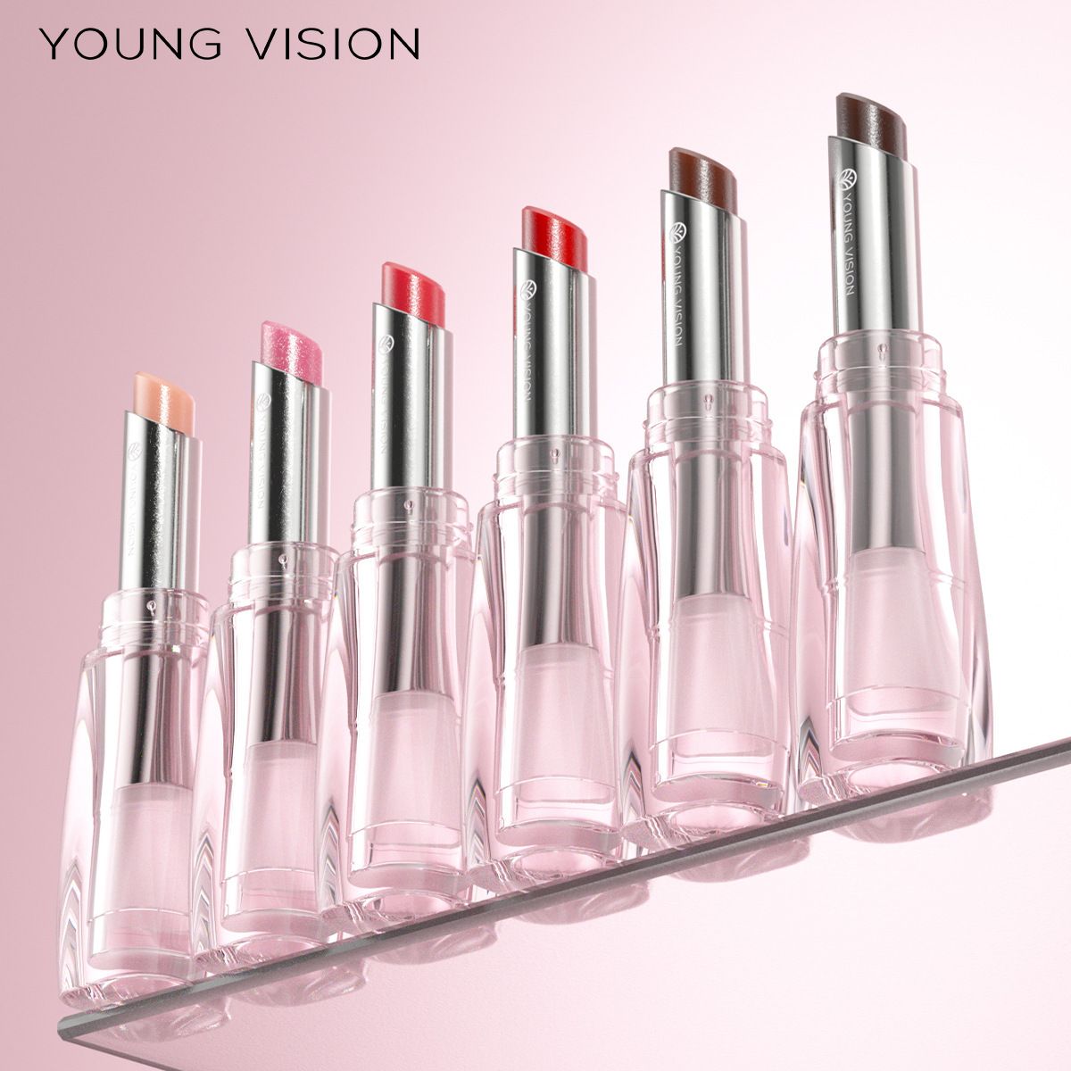 YOUNG VISION 6-color Moisturizing Lipstick - Transparent with Colorful Lip Liner - Temperature-Change Lip Balm view 4