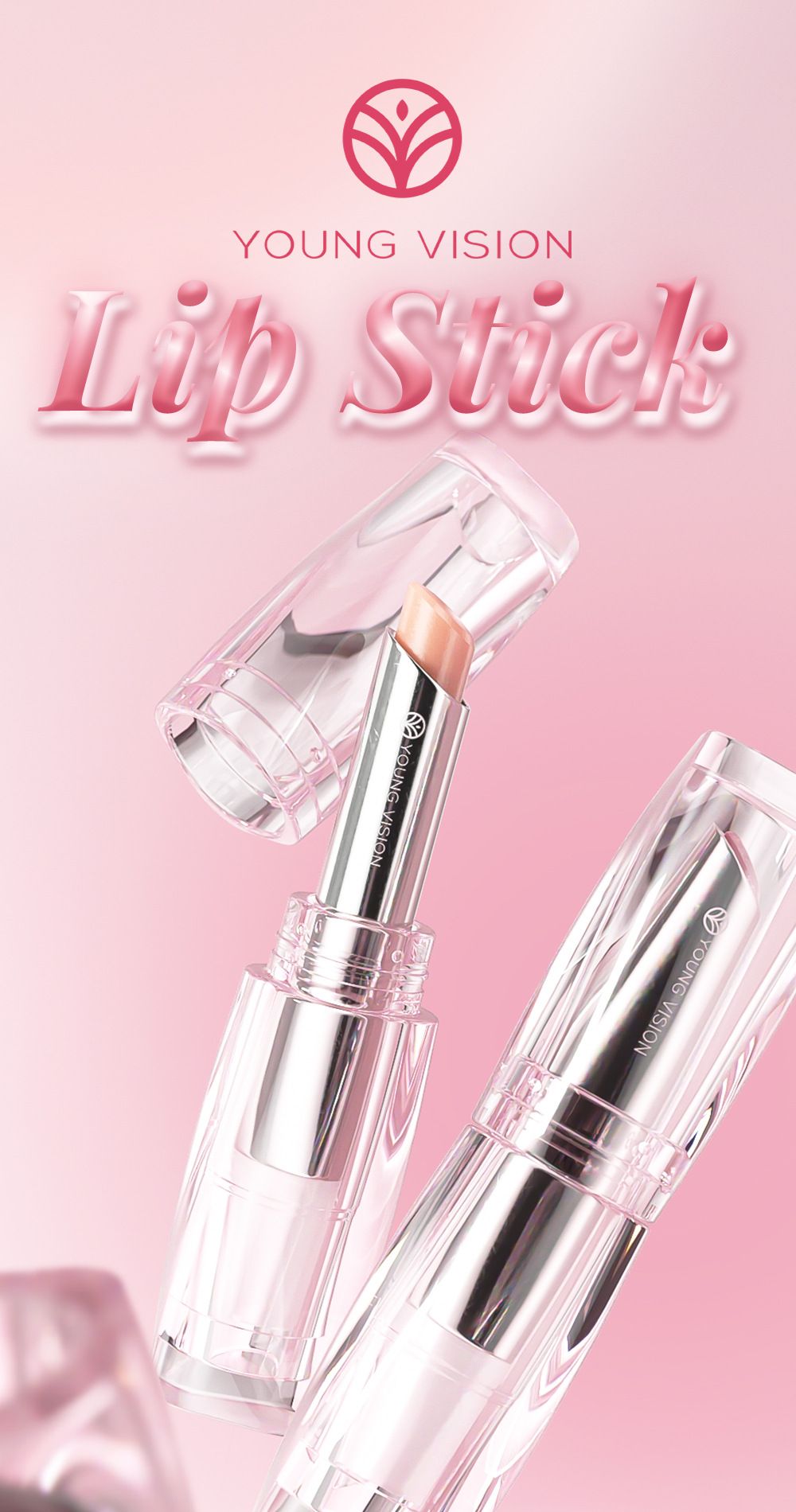 YOUNG VISION 6-color Moisturizing Lipstick - Transparent with Colorful Lip Liner - Temperature-Change Lip Balm view 6