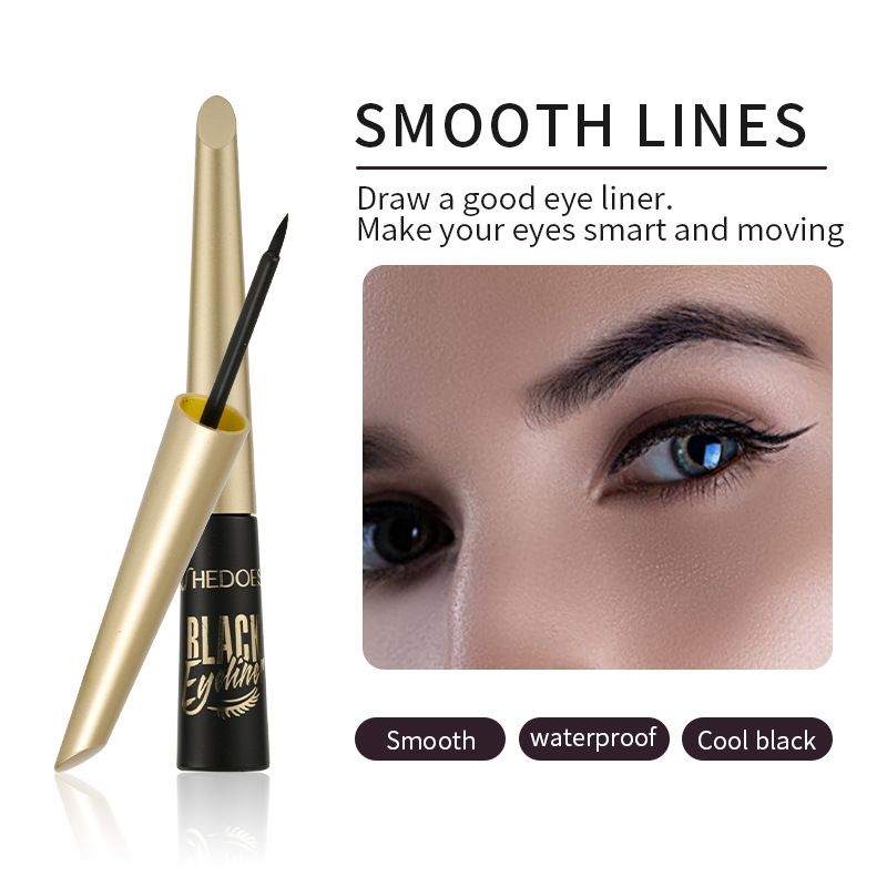 Shedoes Small Gold Eyeliner Liquid Resists Water, Sweat, Does Not Bleed, Is Natural and Lasts Long with Quick Drying