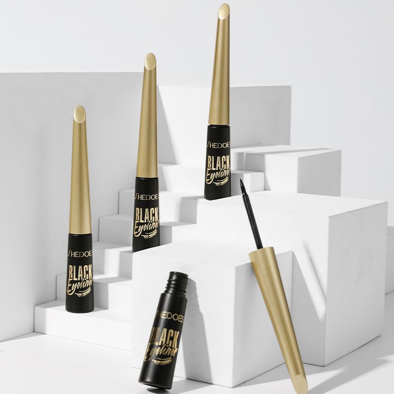 Shedoes Small Gold Eyeliner Liquid Resists Water, Sweat, Does Not Bleed, Is Natural and Lasts Long with Quick Drying view 5