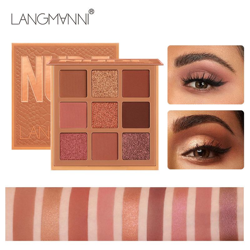 Langmanni Nine-Grid Eyeshadow Palette - Shimmer and Matte Eyeshadows