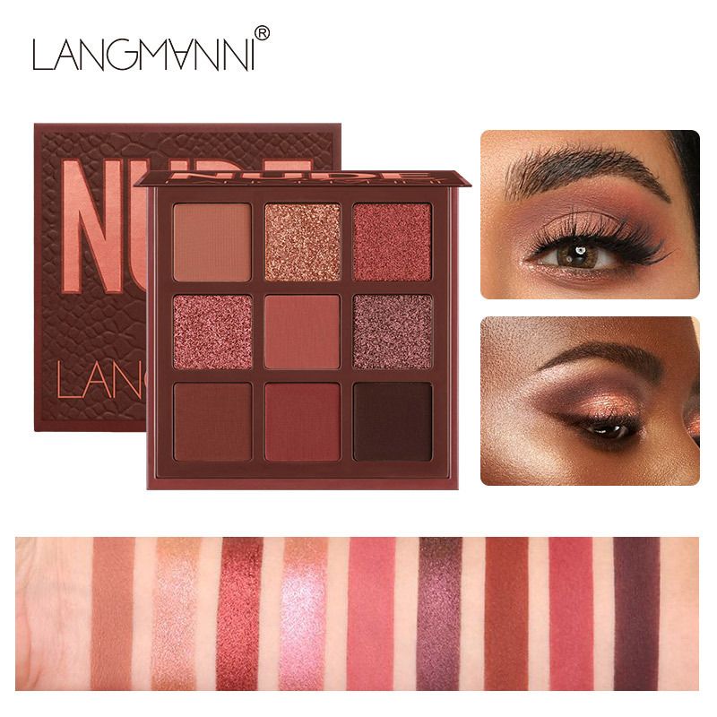 Langmanni Nine-Grid Eyeshadow Palette - Shimmer and Matte Eyeshadows