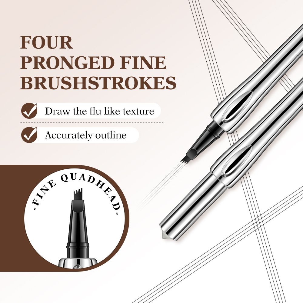 Quadrifurcated eyebrow pencil is water-resistant and does not smudge. It is extremely fine and naturally three-dimensional, creating a wild look. It can be used for multiple purposes in one stroke. view 3