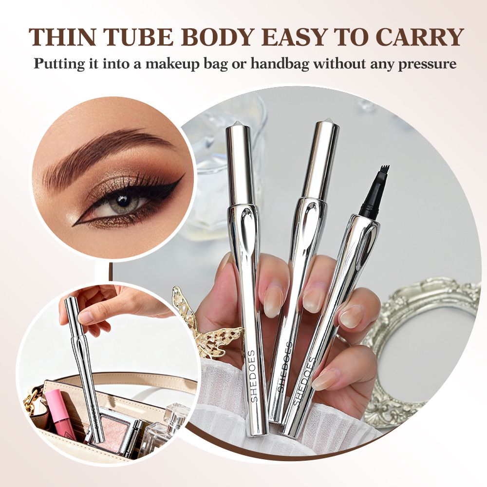 Quadrifurcated eyebrow pencil is water-resistant and does not smudge. It is extremely fine and naturally three-dimensional, creating a wild look. It can be used for multiple purposes in one stroke. view 4