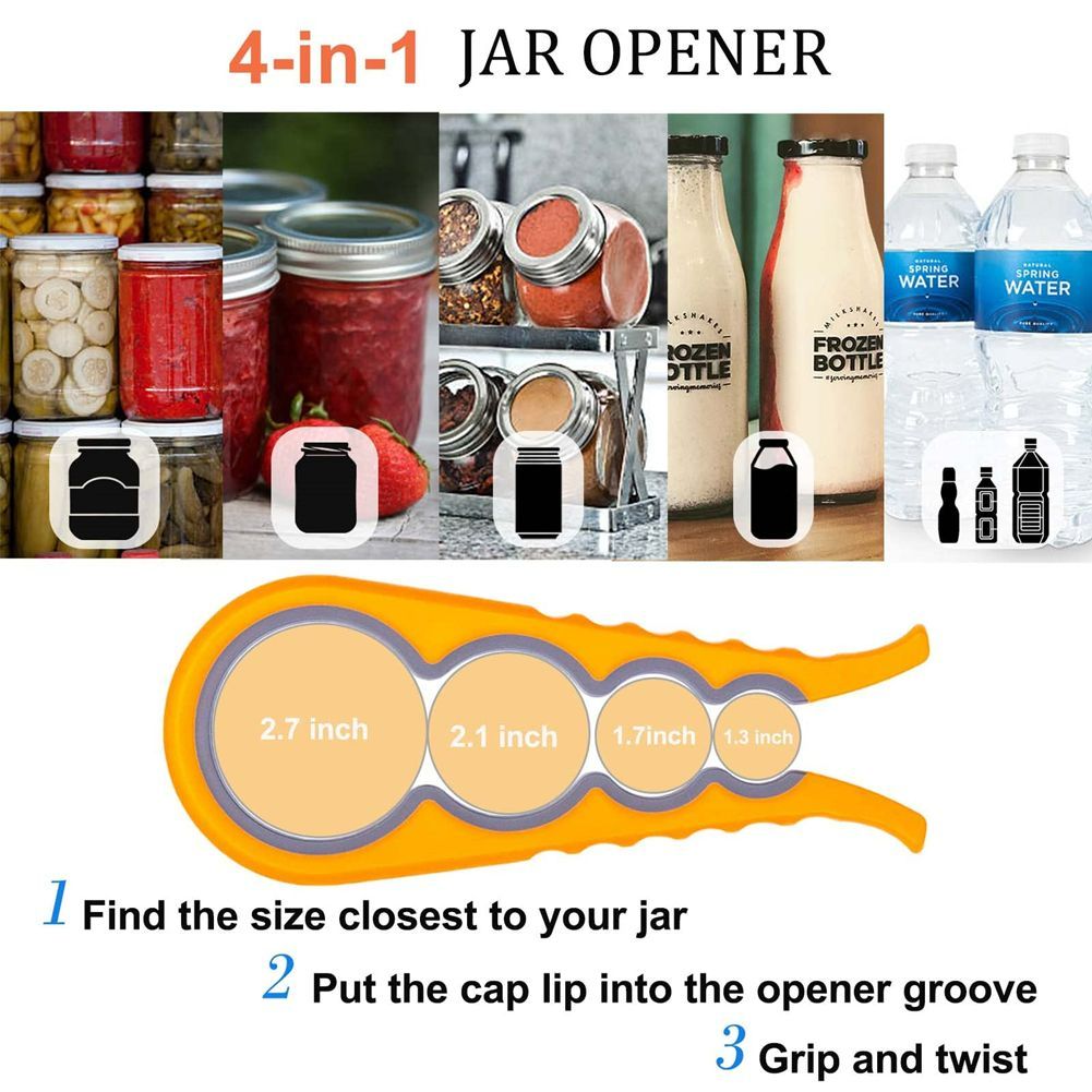 Four-in-one multi-functional can opener, kitchen household bottle opener, anti-slip bottle opener, simple lid opener, labor-saving gadget