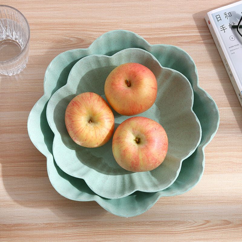 Creative Flower Shaped Spit Bone Plate Plastic Dish Snack Dessert Nut Fruit Cake Bread Tray Food Container French Fries Holder