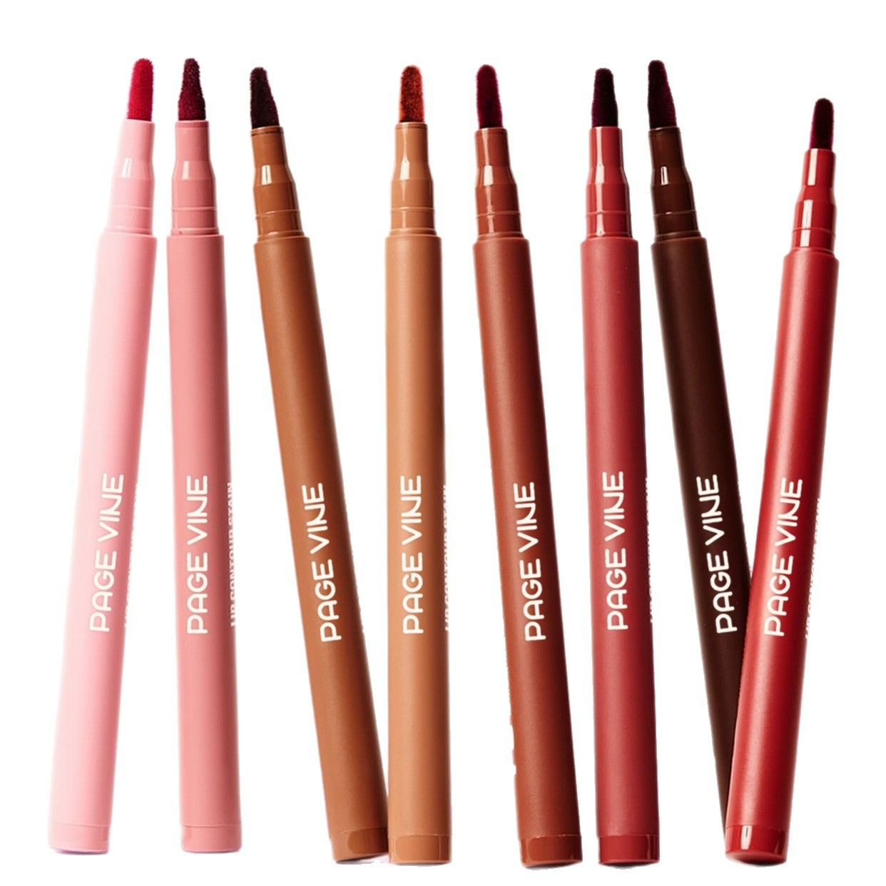 PAGE VINE Double-Tip Lip Brush Velvet Lip Liner Pen Waterproof Non-staining Lip Pen