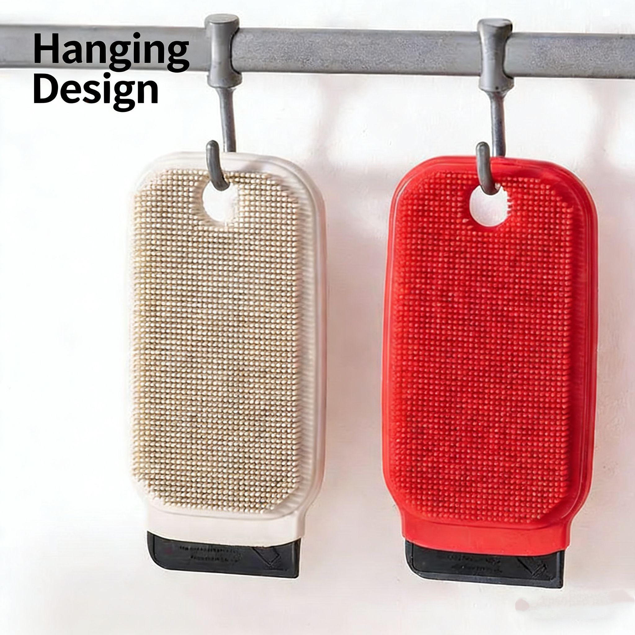 Kitchen fruit and vegetable cleaning brush - vegetable and fruit scrubber with flexible multi-functional sink edge and chopping board brush for cleaning gaps.
