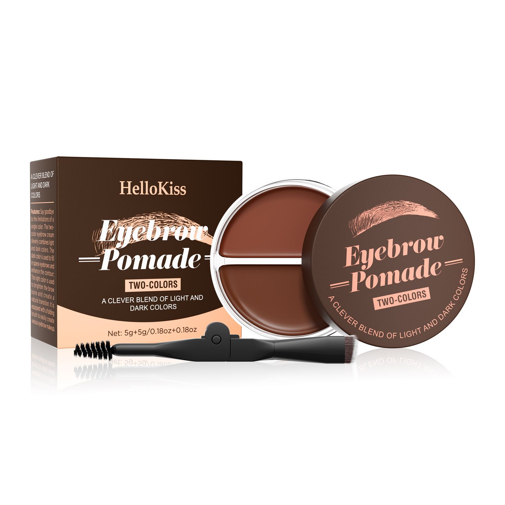 Hellokiss 2-in-1 Natural Long-Lasting Colorful Brow Shaping Pomade Wild Brow Pomade view 5