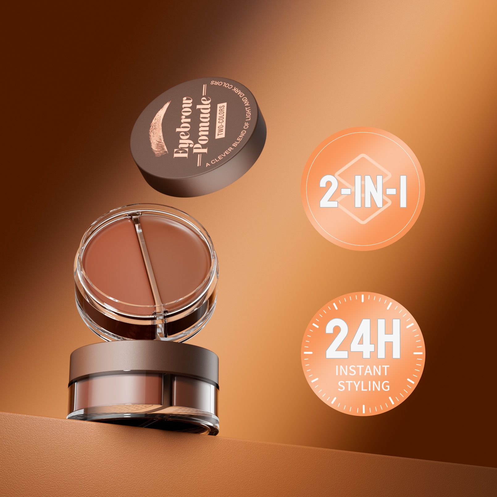 Hellokiss 2-in-1 Natural Long-Lasting Colorful Brow Shaping Pomade Wild Brow Pomade view 6