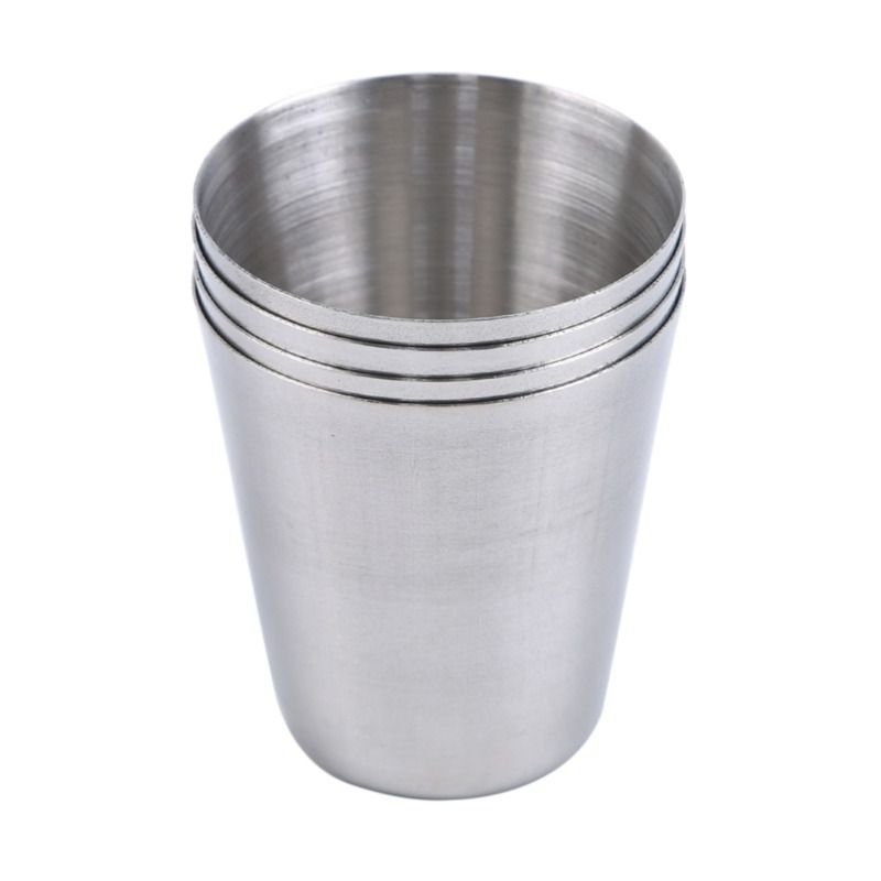 Stainless steel thickened outdoor portable wine glass with PU leather cup sleeve included. Wine glass set.